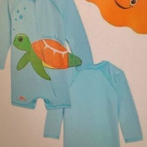 Kids Swimwear Set with Turtle Design - Blue